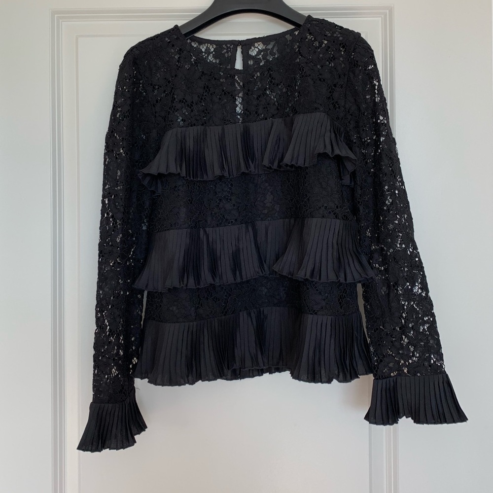 J. Crew Lace top with pleats - Picture 6 of 8